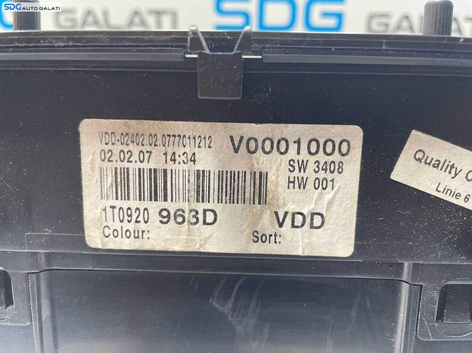 Kit Pornire ECU Calculator Motor Cip Cheie Ceas Bord Imobilizator Volkswagen Touran 2.0 TDI BMM 2003 - 2010 Cod 03G906021BK 0281013269 1T0920963D [2727X] [2728X]