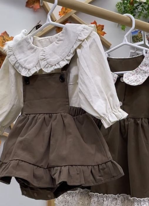 Комплект для девочки рубашка+комбинезон-юбка