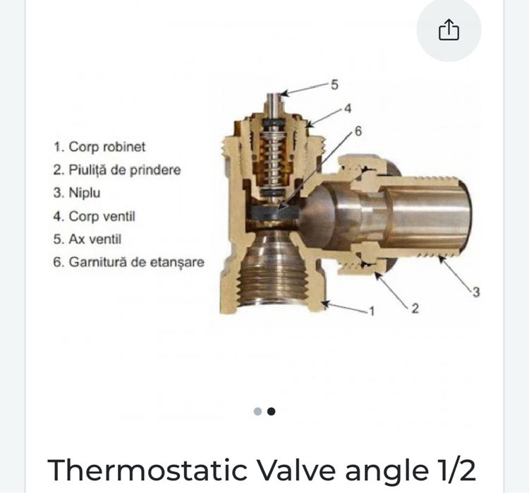 Robinet termostatic unghiular