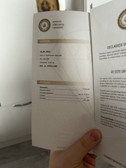 Inel aur alb 18k cu 14 diamante