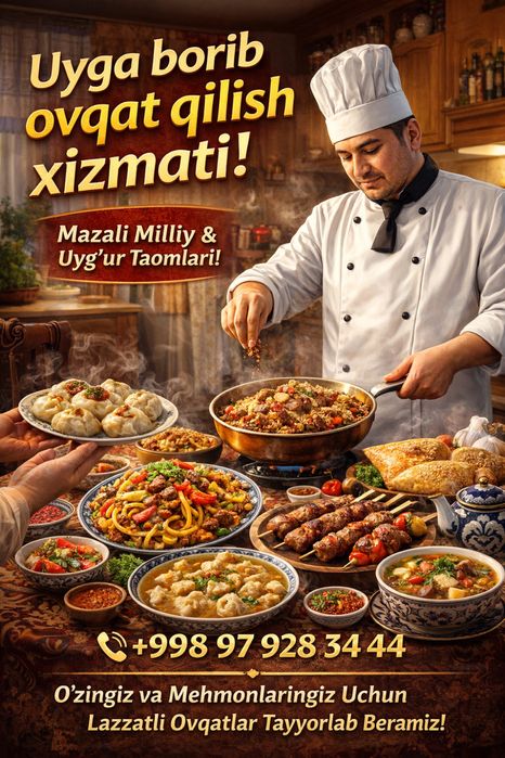 Uyga chaqiruv hizmati povar 10 yillik tajriba