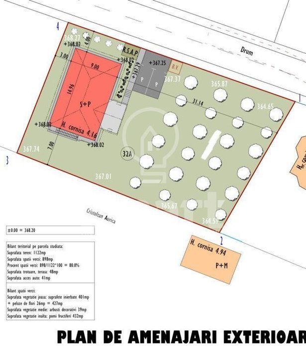 Teren autorizat casa individuala Borhanci 1122 mp