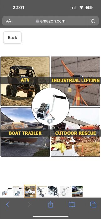 Ръчна лебедка манивела 3500lbs 1587кг.