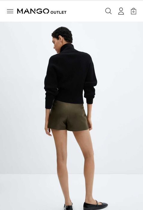 Fustă-pantalon Mango din imitaţie de piele