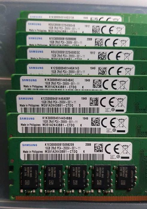 (9x) RAM Server Memorie RAM Workstation 16GB DDR4 ECC Unbuffered 2666MHz Samsung