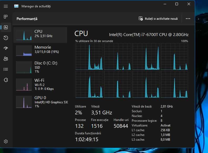 DELL OptiPlex 3050 MICRO, Procesor Intel Core i7-6700T 3.60GHz, 16GB RAM DDR4