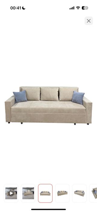 Диван бежевый микровелюр