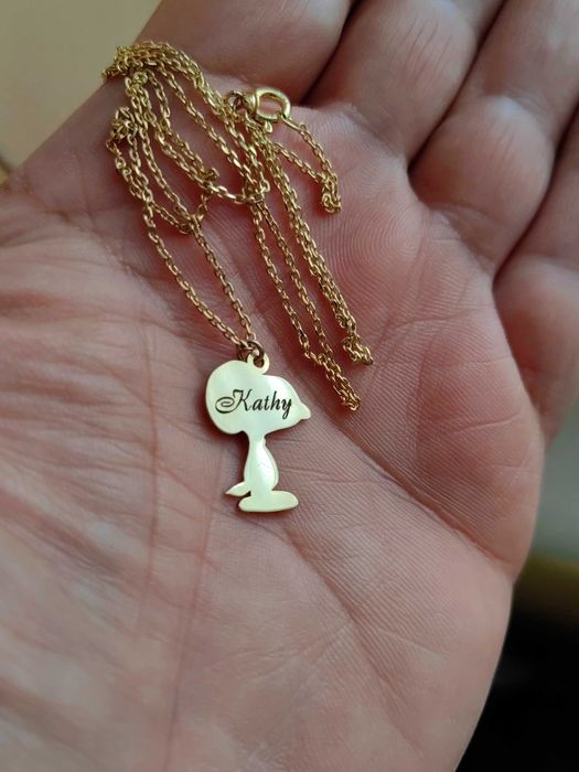 Сребърно детско колие-колие с фигурка на Снупи-колие за детски подарък