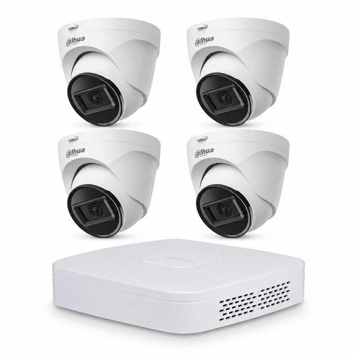 IP комплект 4MP с 4 куполни камери и PoE видеорекордер NVR