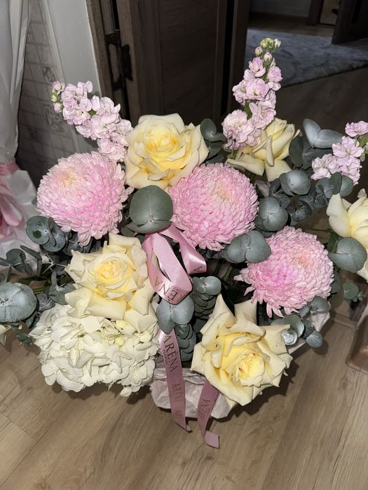 Цветы на корзине