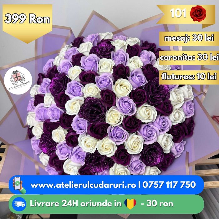 Buchete trandafiri din sapun | Pret Mic | Livrare oriunde