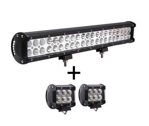 led bar 126 w cu 2 proiectoare 18 w