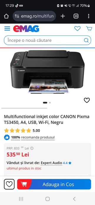 Imprimanta canon ts3450 ,multifunctional si color , pret negociabil...