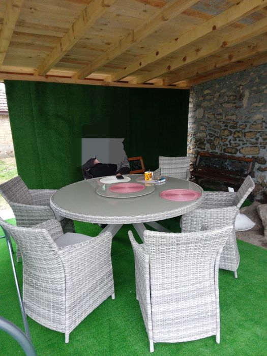 Градинсkа мебел  гарнитура комплет маса със 6 стола