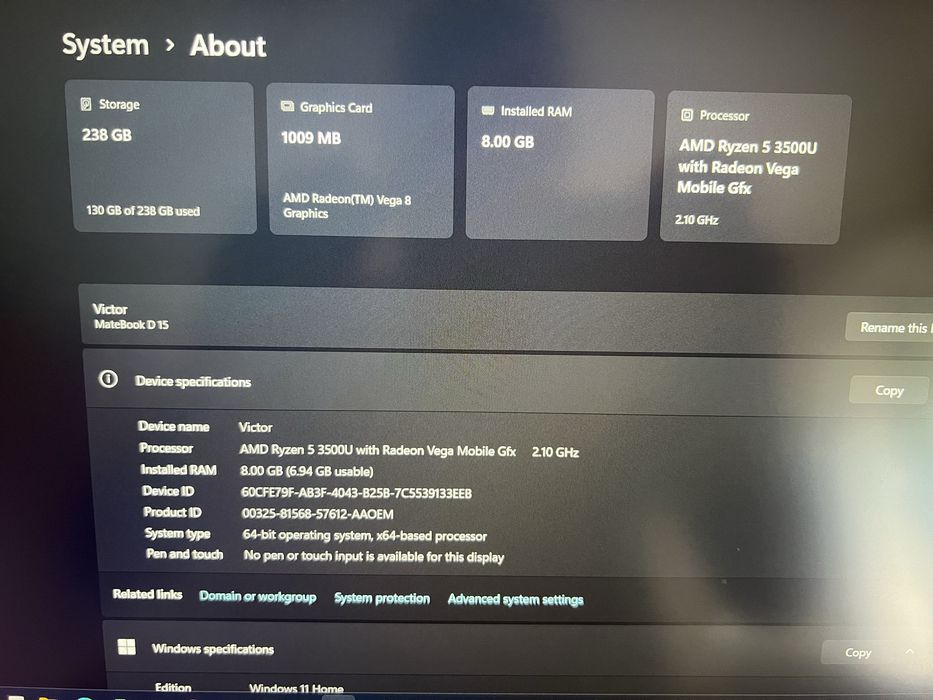 Laptop Huawei 15,4” nou