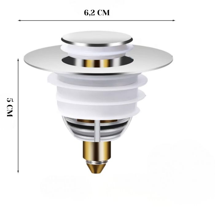 Тапа за мивка с филтър против запушване – Неръждаема стомана и месинг