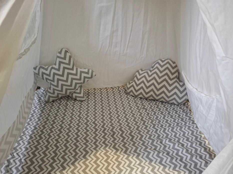 Ръчно изработена детска палатка Типи от памук + подарък възглавници