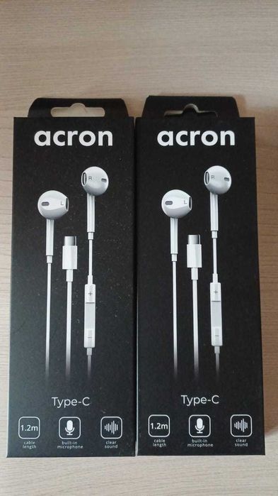 Проводная гарнитура Acron M02 USB Type C, белые, новые.