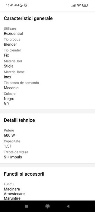 Blender mixer Heinner bol sticla OptiMix600