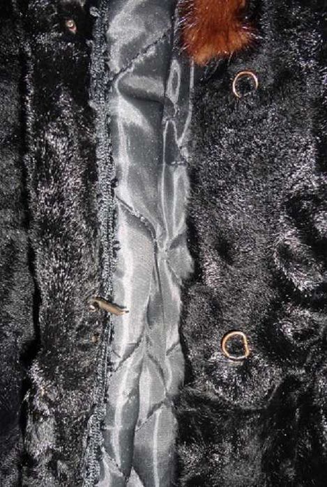 Mantou lung din blana naturala de ied de Etiopia marimea XL