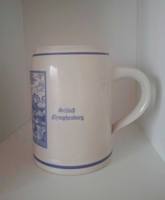 Старинна немска керамична халба Franz Stöber