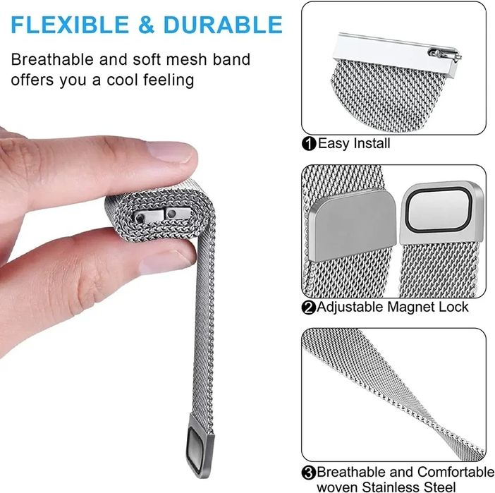 Milanese Метални магнитни верижки/каишки за часовници HUAWEI SAMSUNG