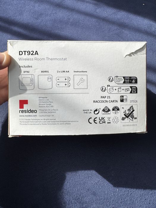 Honeywell Home DT92A Termostat Wireless