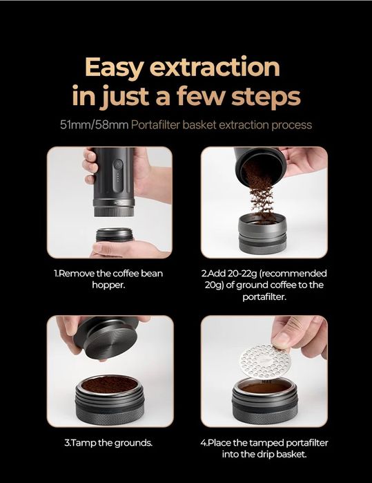 Портативная Эспрессо-Машина IKAPE PRO K2 58 mm