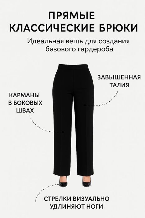 Брюки с начесом кюлоты, классика.