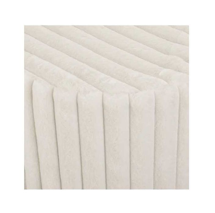 Табуретка пуф, бяла, 43см