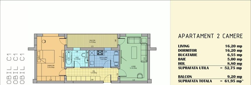 Apartament 2 camere | Apollo Residence | Dimitrie Leonida