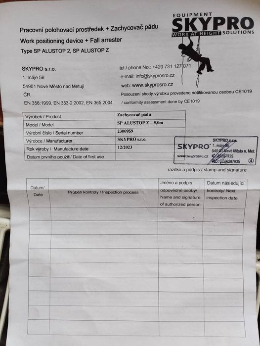 Echipamente pentru lucru la înălțime