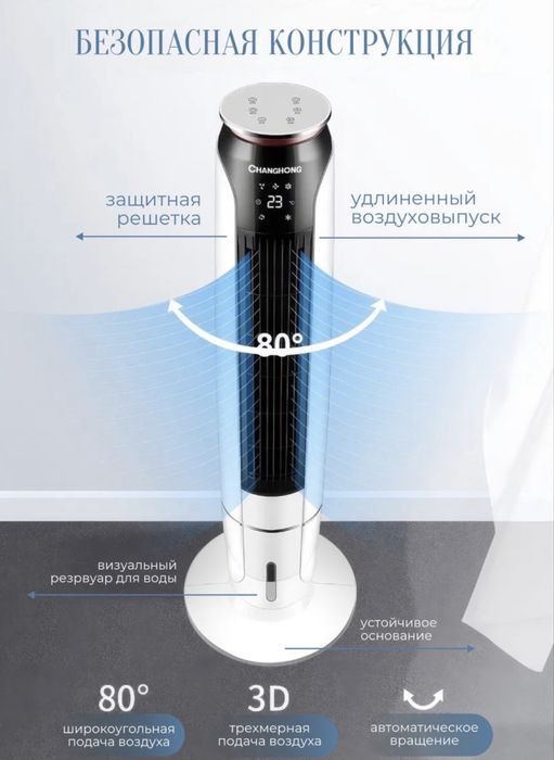 Вентилятор колонный с охлаждением льдом
