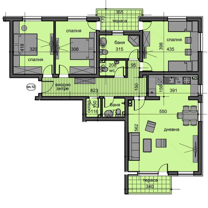 Продава се Четиристаен апартамент в Пловдив, Остромила - 144 кв.м за 1292 €/кв.м - Снимка #8