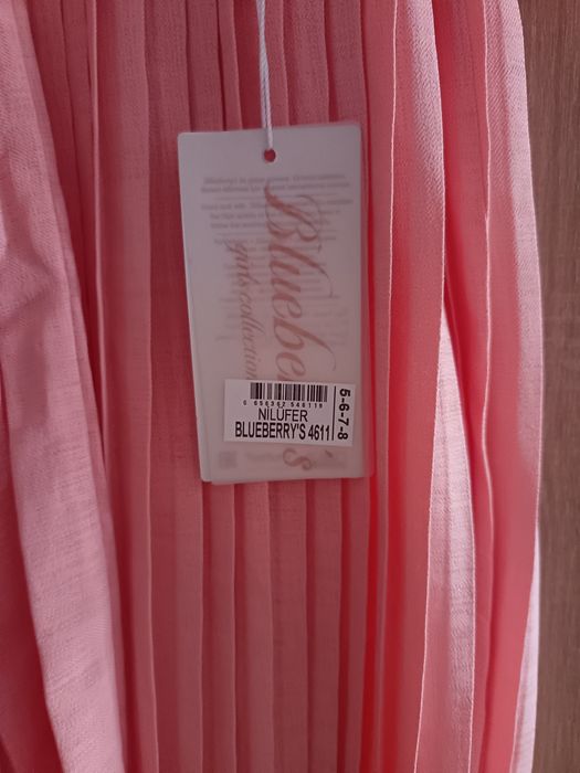 Детска рокля, коралово 5-6-7-8г.