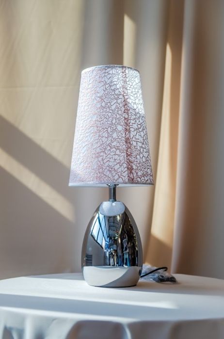 Настольная лампа  E27, 40 Вт, металл, пластик, ткань