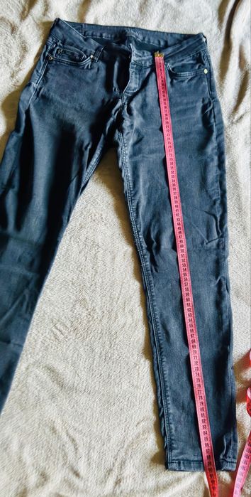 Blugi Damă Slim Fit Gri Antracit Mărimea M talie inalta