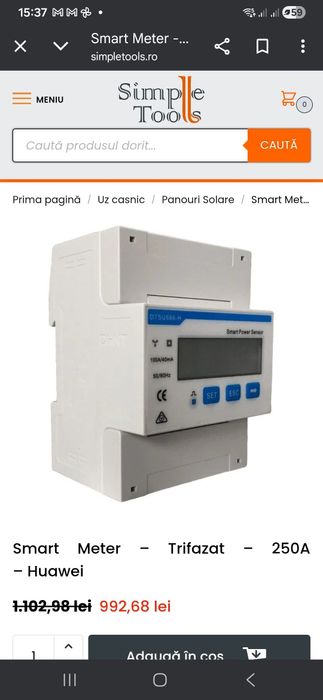 Invertor Huawei de 12 kw on grid, date jos pentru ca am montat cu  cas