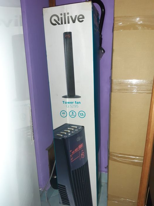 Ventilator turn premium Qilive Q.5295 cu telecomandă, 91cm, Ca Nou + Cutie