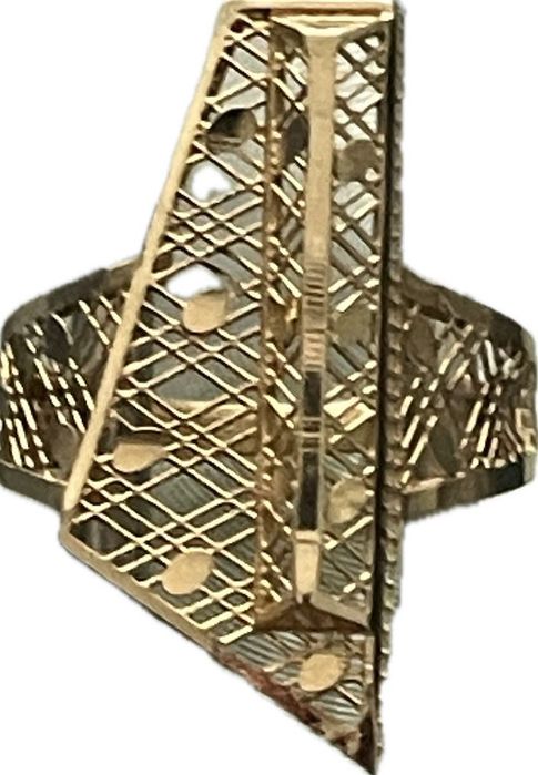 Дамски ажурен  златен 14 карата пръстен "пиано" мярка 55 - 56