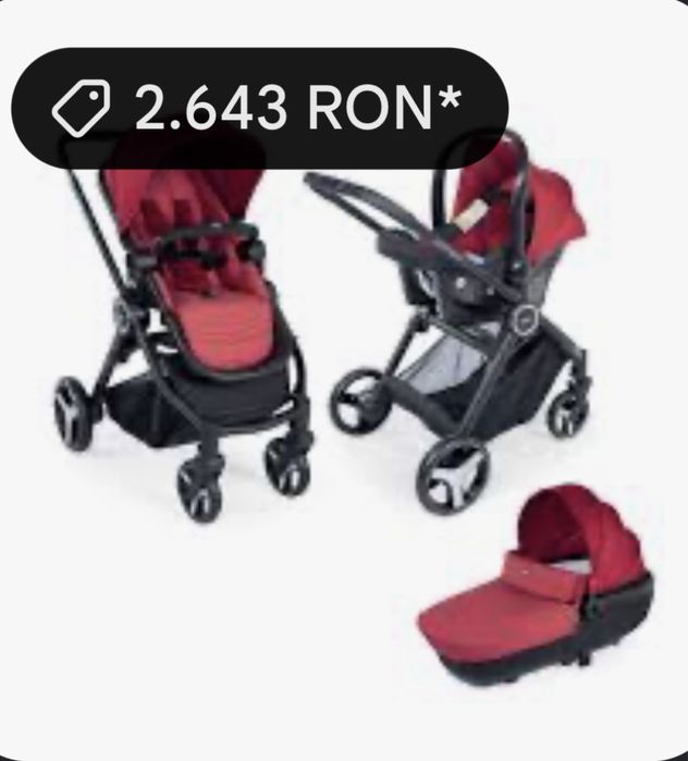 Carut  Chicco 3 in 1 Copii (landou+scaun auto+carucior)