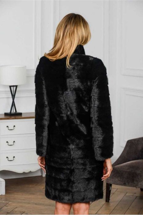 Haină din Blană de Vizon 2in1 , nurca Naturală , Haină de nurcă