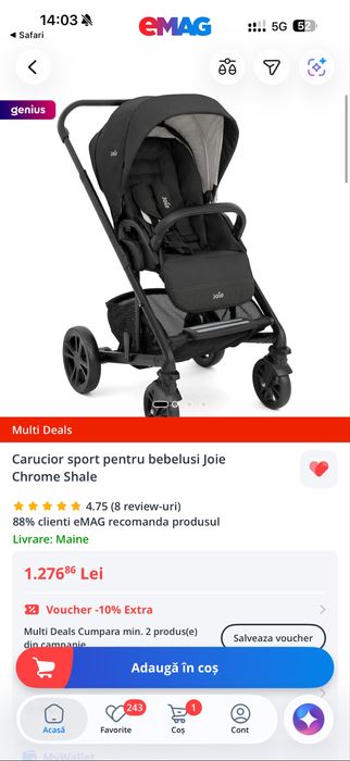 Carucior Joie Chrome Shale