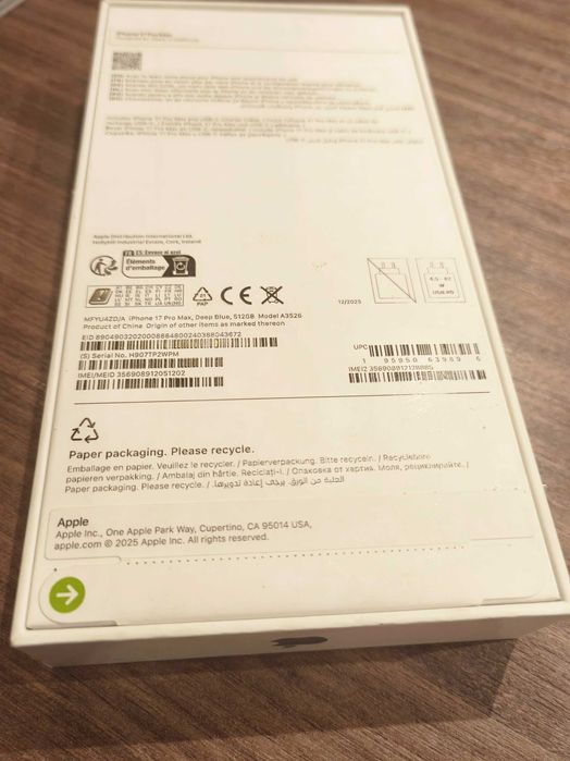 Iphone 17 pro max 512Gb