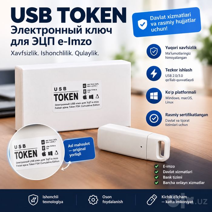 USB Token 100% garantiyasi bor