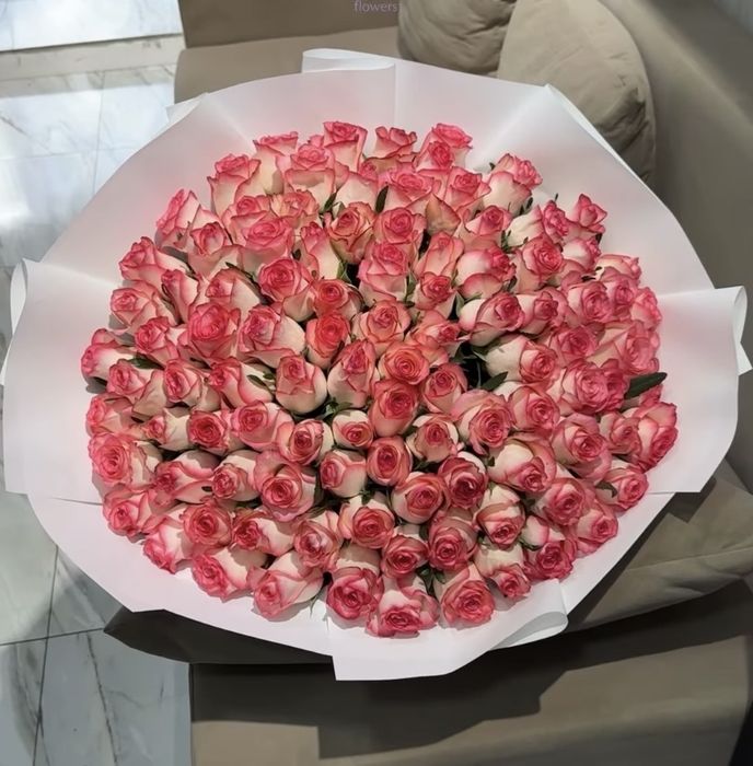 Букет 101 роза розовые