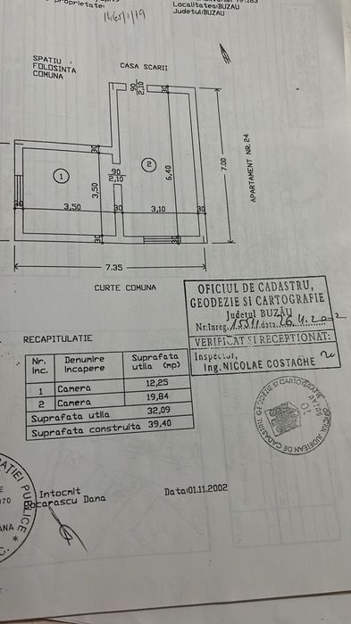 Cameră cămin transformată în APARTAMENT 3 CAMERE – Centrală proprie, B