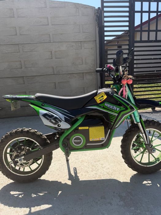 Minicross cu acumulator Hecht 54501 36 v 8 ah capacitate maxima 75 kg autonomie 20 km verde