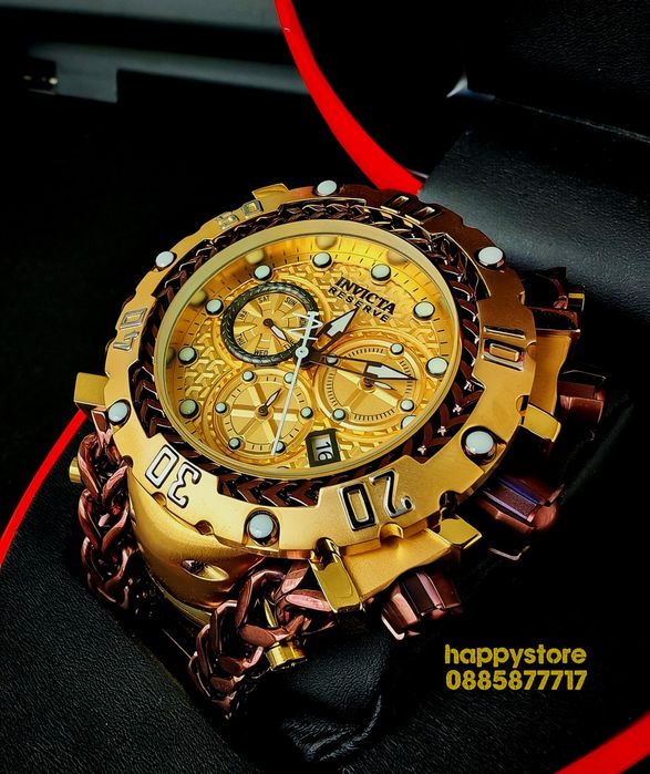 часовник INVICTA Gladiator Brown and Gold 60 mm, Инвикта нов
