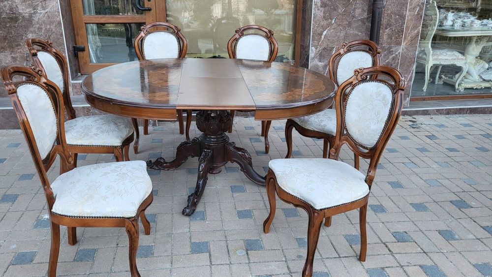 Барокова комплект маса със 6 бр столове